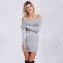 Vestido de Festa Curto Casual de Malha Feminino SIMPLEE Outono