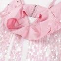 Cropet Festa Feminino Balada Pink Lantejoulas Estilo Fashion SIMPLEE