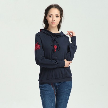 Casual Long Sleeve Hoody Loose Winter Style Female