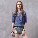 Women's Blouse Half Sleeve Floral Loose Casual Fashion Style