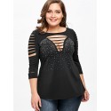 Blusa Feminina Casual Retalhamento Estilo Fashion Char