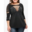 Blusa Feminina Casual Retalhamento Estilo Fashion Char