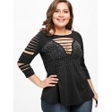 Blusa Feminina Casual Retalhamento Estilo Fashion Char