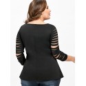 Blusa Feminina Casual Retalhamento Estilo Fashion Char