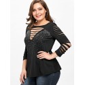 Blusa Feminina Casual Retalhamento Estilo Fashion Char