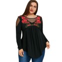 Blusa Feminina Floral Preto Estilo Casual Primavera Char