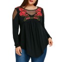 Blusa Feminina Floral Preto Estilo Casual Primavera Char