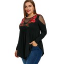 Blusa Feminina Floral Preto Estilo Casual Primavera Char