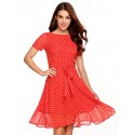 Women's Casual Dress Short Sleeve Summer Polka Dot Print