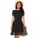 Women's Casual Dress Short Sleeve Summer Polka Dot Print