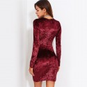 Sexy Female Velvet Party Dress Stylish Simple Style