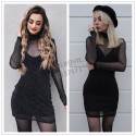 Vestido Feminino de Malha Preto Sexy Estilo Verão de Moda Alta