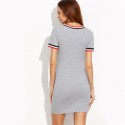 Women's Basic Casual Short Short Summer Sexy Dress Gray