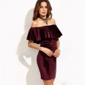 Sexy Dress Elegant Female Short Sleeve Winter Style Party