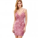 Stylish Casual Dress Pink Simple Velvet Female Style