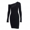 Fashion Elastic Long Sleeve Women's Dress Fashionable Style