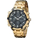 Clock Digital Sport Classic Analog Quartz Men Gold