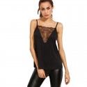 Blusa Feminina de Verão Estilo Black Lace Sexy Casual