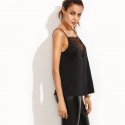 Blusa Feminina de Verão Estilo Black Lace Sexy Casual