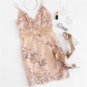 Gold Dress Sexy Female Sequins Short Elegant Formal Style