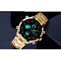 Clock Digital Sport Classic Analog Quartz Men Gold