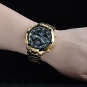 Clock Digital Sport Classic Analog Quartz Men Gold