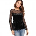 Blusa Feminina Casual Manga Comprida Preto Elegante Casual