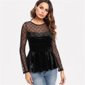 Blusa Feminina Casual Manga Comprida Preto Elegante Casual