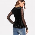 Blusa Feminina Casual Manga Comprida Preto Elegante Casual