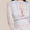 Elegant Lace Women's Party Dress Sexy Casual Long Sleeve