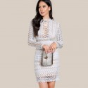 Elegant Lace Women's Party Dress Sexy Casual Long Sleeve