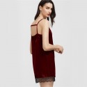 Burgundy Velvet Summer Sexy Club Style Dress