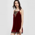 Burgundy Velvet Summer Sexy Club Style Dress