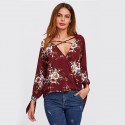 Women's Floral Dress Casual Style Long Sleeve Casual