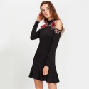 Vestido Floral Feminino Slim Preto Basico Elegante estilo Verão