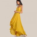 Vestido Longo de Feminino Festa Elegante Estilo Formal Basico Amarelo