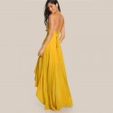 Vestido Longo de Feminino Festa Elegante Estilo Formal Basico Amarelo