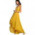 Vestido Longo de Feminino Festa Elegante Estilo Formal Basico Amarelo