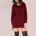 Vestido Sweater Feminina Casual Estilo Inverno Manga comprida Curto