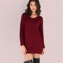 Vestido Sweater Feminina Casual Estilo Inverno Manga comprida Curto