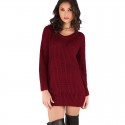 Vestido Sweater Feminina Casual Estilo Inverno Manga comprida Curto