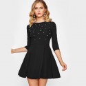 Women's Casual Dress Casual Style Elegant Embellished Pearl