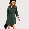 Elegant Dress Green Elegant Asymmetrical Formal Style Short