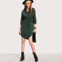 Elegant Dress Green Elegant Asymmetrical Formal Style Short