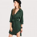 Elegant Dress Green Elegant Asymmetrical Formal Style Short