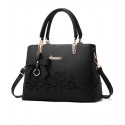 Beautiful Women's Casual Bag With Bow And Rose Flower Handles Leather
