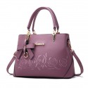 Beautiful Women's Casual Bag With Bow And Rose Flower Handles Leather