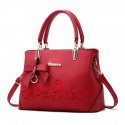 Beautiful Women's Casual Bag With Bow And Rose Flower Handles Leather