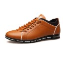 Shoes Social Yellow Male Leather Elegant Casual Shoe