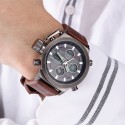 Watch Military Male Bracelet Leather Quartz Stainless Steel